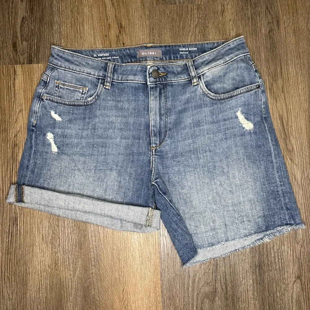 DL1961 Womens Denim Karlie Boyfriend Fit Cut Off Shorts‎ Blue Cotton Size 30